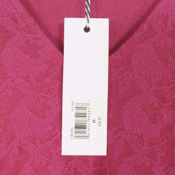 LUCKY BRAND Pink Lace V-Neck Top Womens Size Medium NWT - Picture 5 of 10